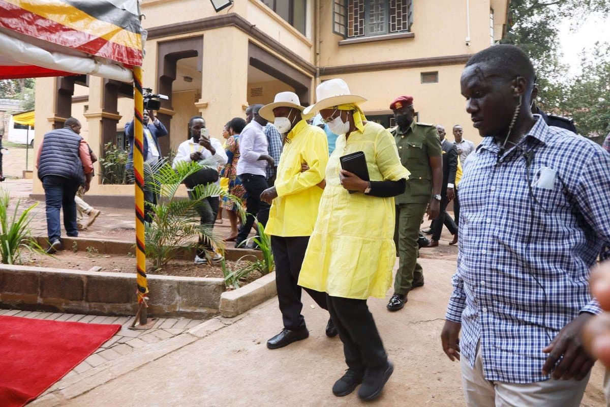 President Museveni and First Lady Janet arrive at the NRM offices in Kampala on his day of picking nomination forms for a 7th presidential term, June 28, 2025. PHOTO/HANDOUT