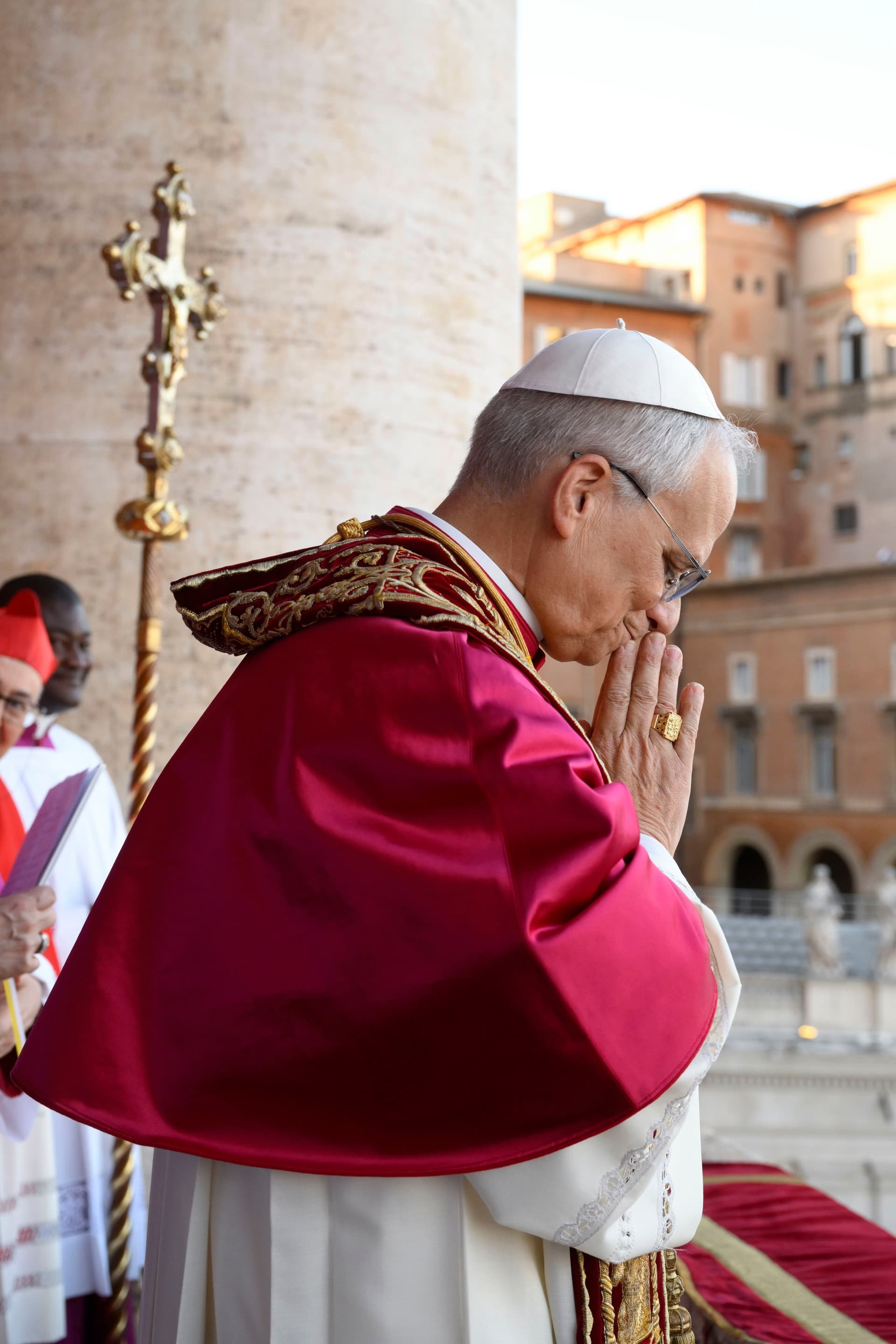 Pope Leo XIV, the former Cardinal Robert F. Prevost, after his election as pope May 8, 2025. The new pope was born in Chicago. (CNS photo/Vatican Media)